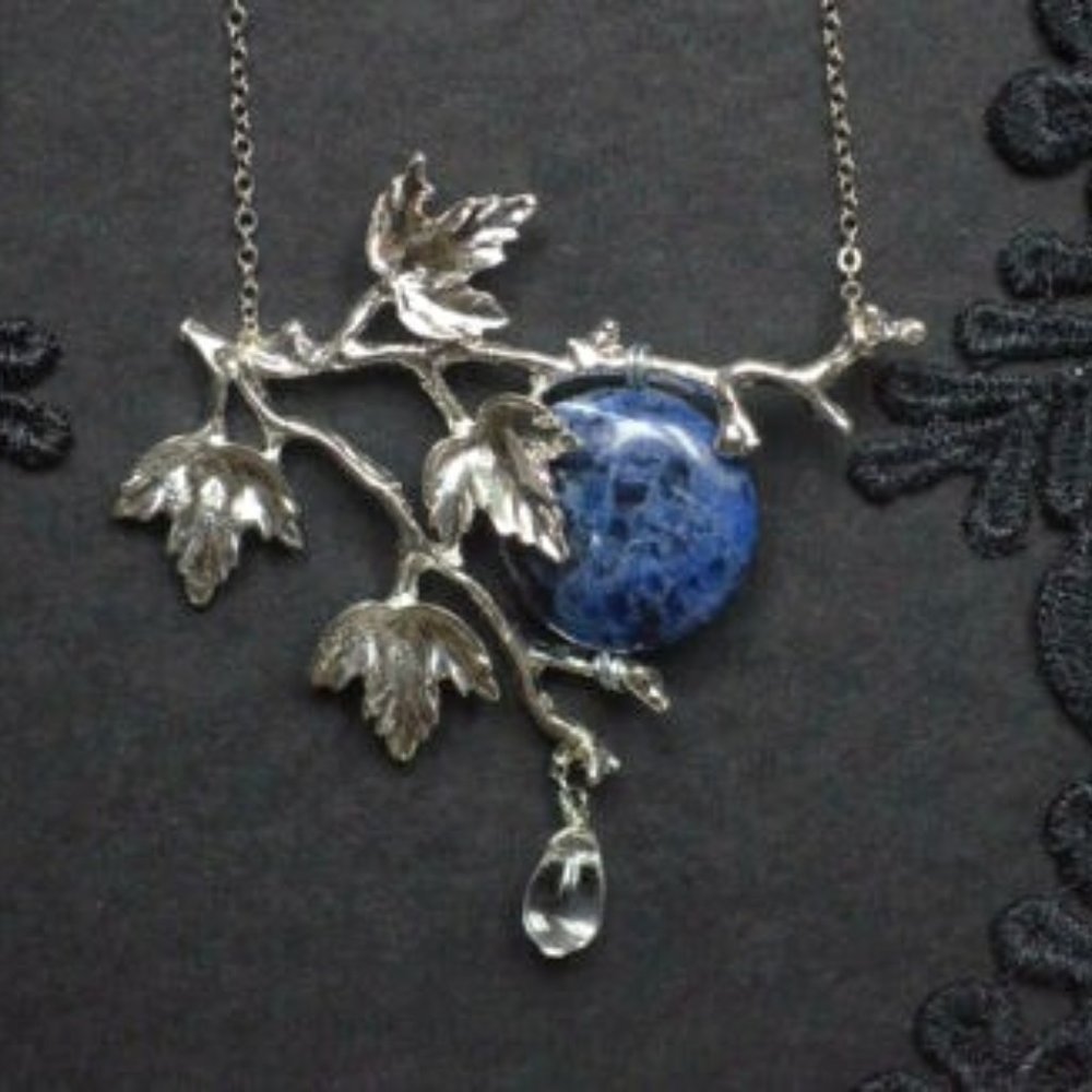 Dark Night Sodalite Branches Statement Necklace